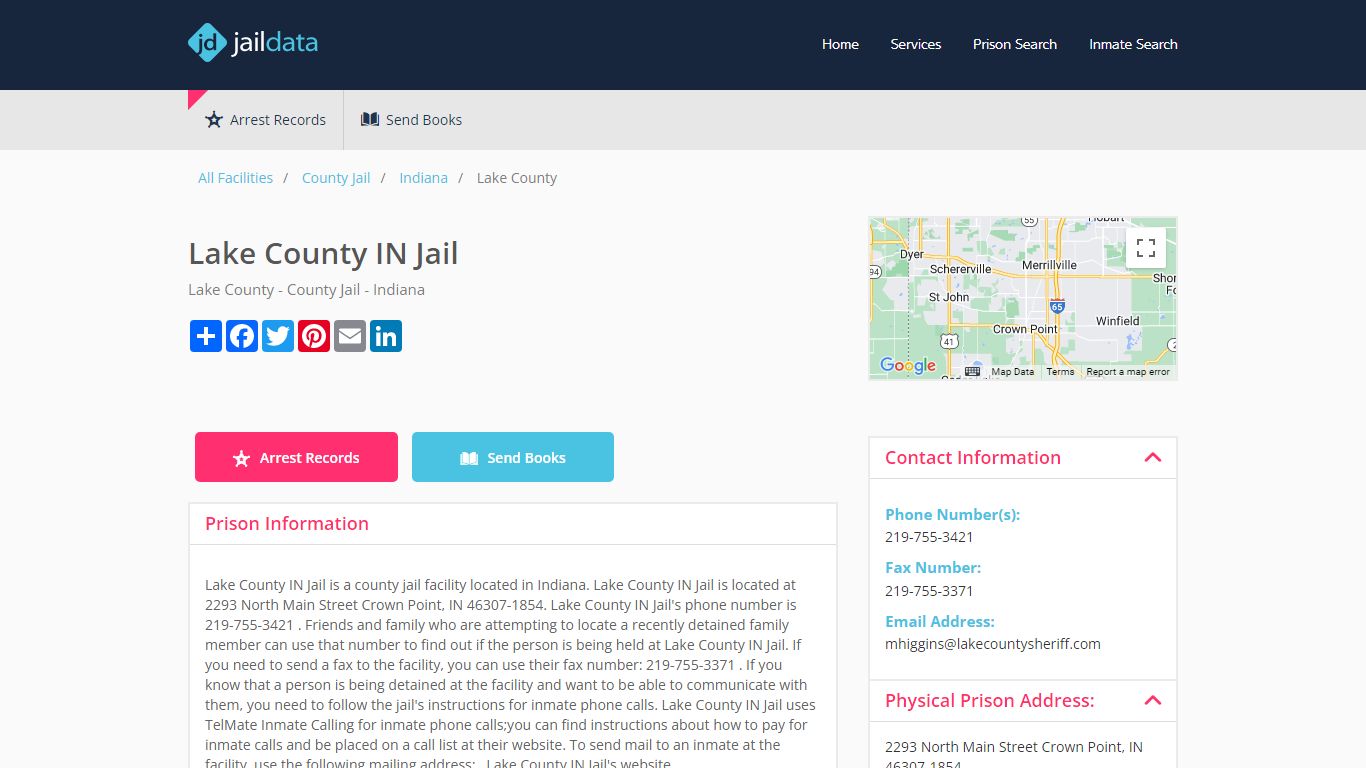 Lake County IN Jail Inmate Search and Prisoner Info - Crown Point, IN